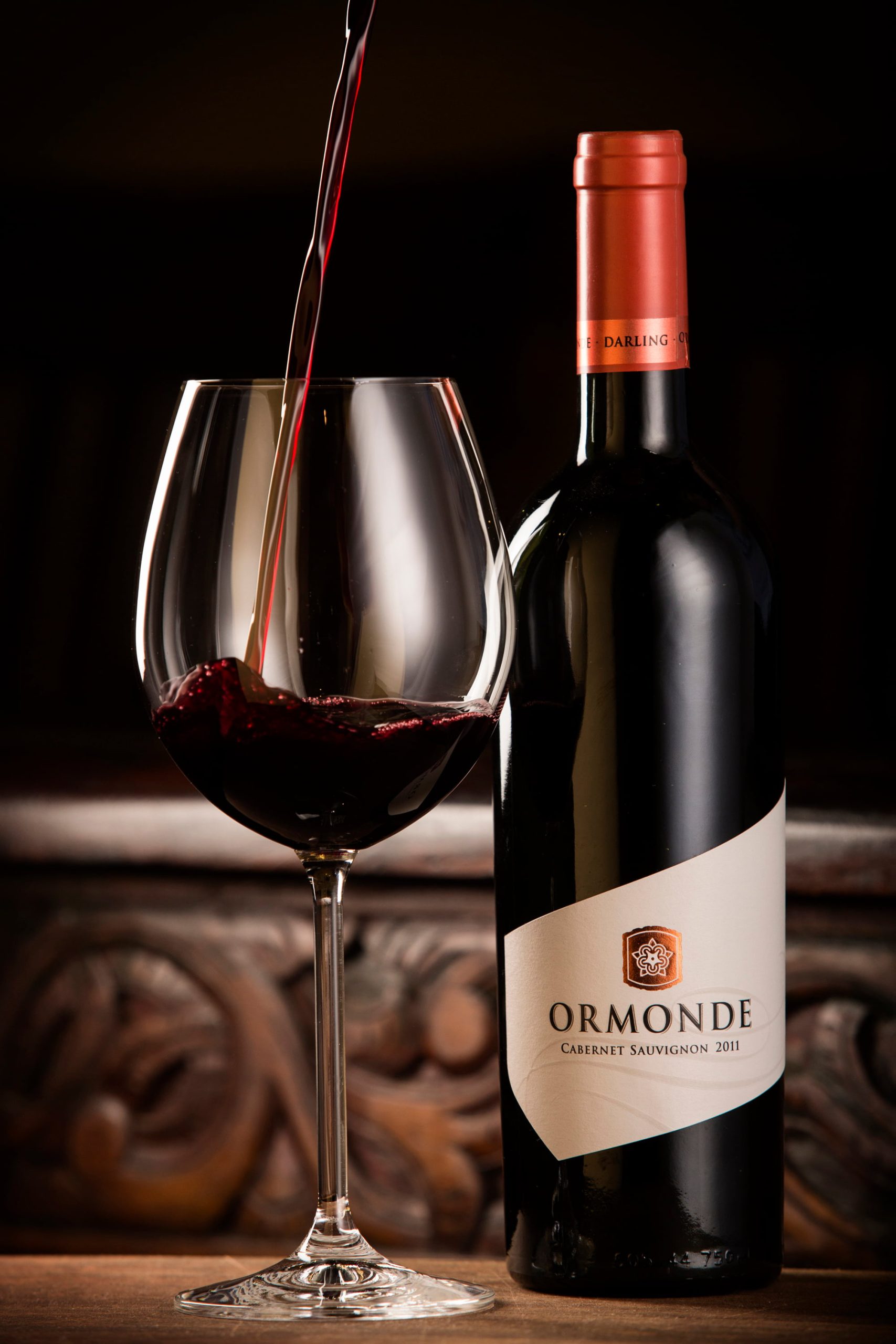 wine bottle and glass